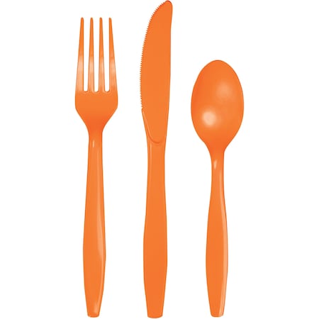 Touch Of Color Orange Assorted Plastic Cutlery, Sunkissed, 288PK 010612